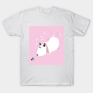 Dog. Bull terrier on a pink background. Digital Illustration Pet T-Shirt